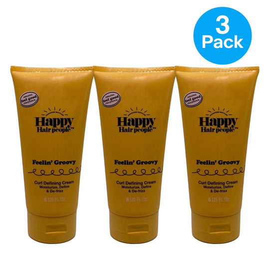 Happy Hair People Feelin Groovy Curl Defining Cream 6 oz 3 Pack New