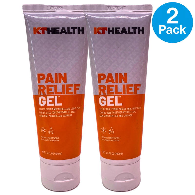 KT Health Pain Relief Gel Menthol 5% Camphor 5% 3.4 fl oz 2 Pack New Exp 03/27