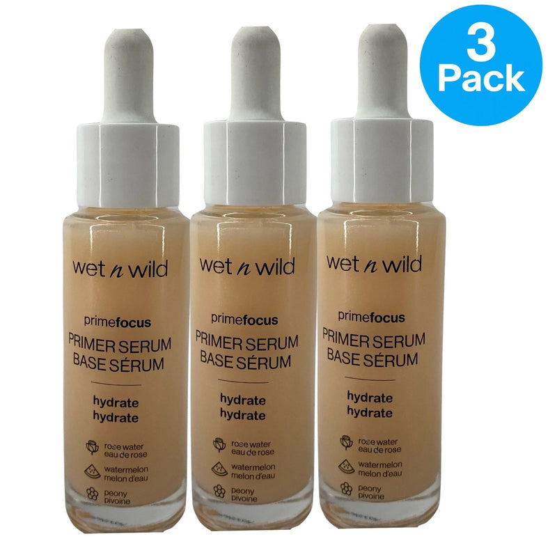 Wet n Wild Prime Focus Hydrating Primer Serum 1.0 fl oz 3 Pack New