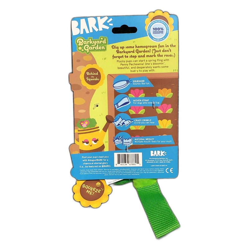 BarkBox Penny Plush Tug Flower Dog Toy Squeaky Pet Toy 2 Total Pack of 2 New