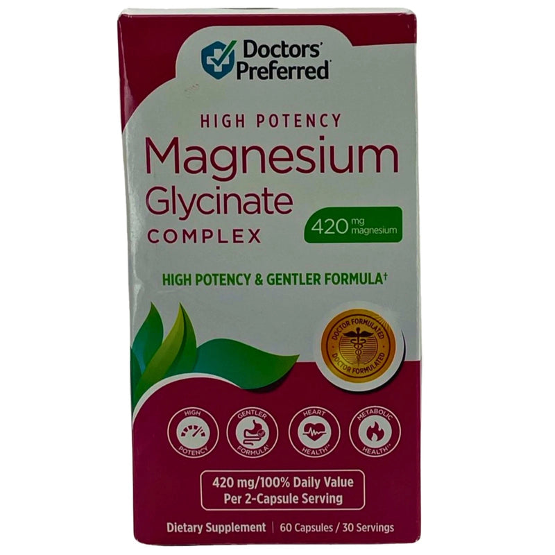 Doctors' Preferred High Potency Magnesium Glycinate Complex 420 1 Pack Exp 08/27