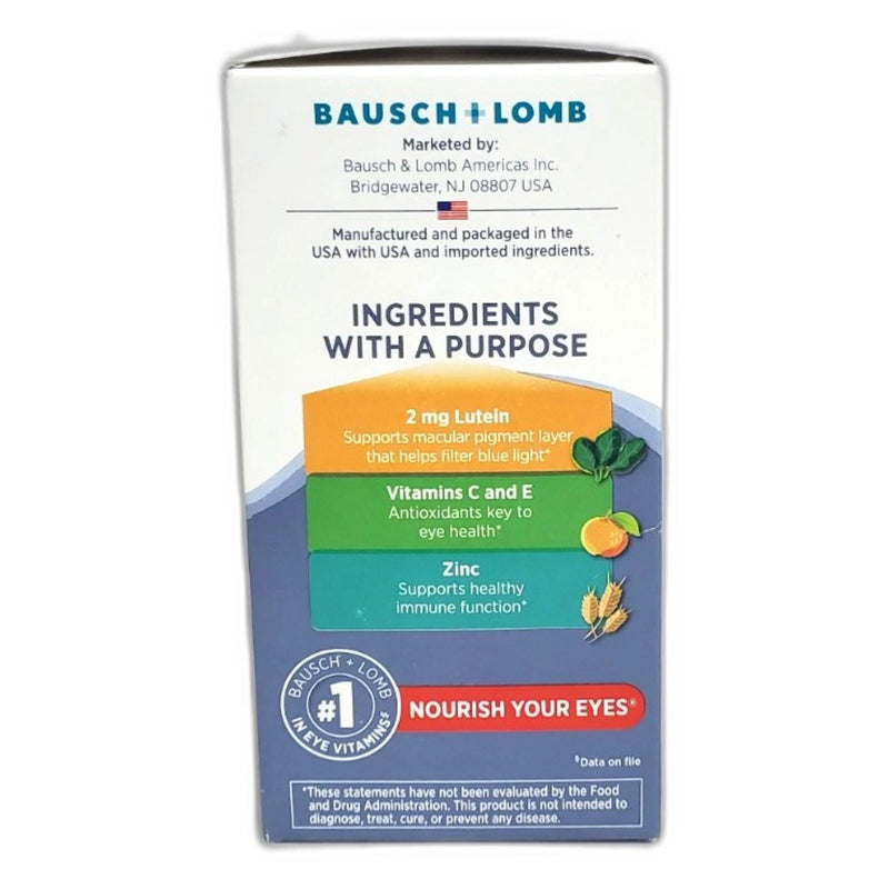 Bausch + Lomb Ocuvite Eye Supplement Lutein & Exp 02/27 Pack of 2 New