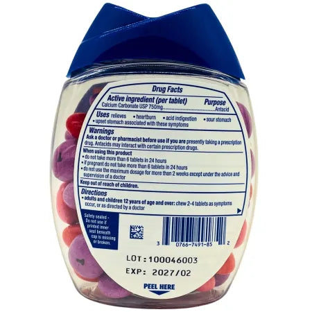 Tums Chewy Bites Extra Strength 750 Assorted Berries 60 Tablets Fast Relief -New 2