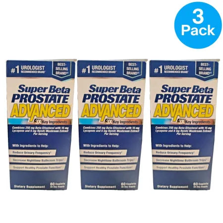 Super Beta Prostate Advanced Triple Action Support 60 Caplets 3 Pack Exp 2027