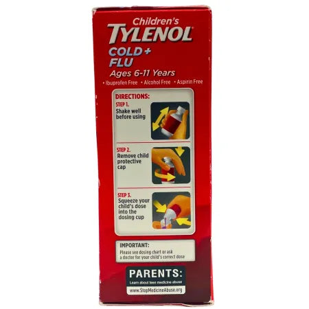 Children’s Tylenol Cold + Flu Grape Flavor 4 fl oz 1 Pack New