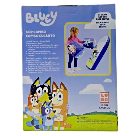 Bluey 36" Inflatable Bop Bag and Bop Gloves Combo Set Hedstrom 3 Pack Bundle