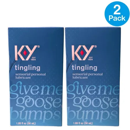 K-Y Tingling Sensory Personal Lubricant 1.69 oz (50ml) 2 Pack New Exp:2027/02
