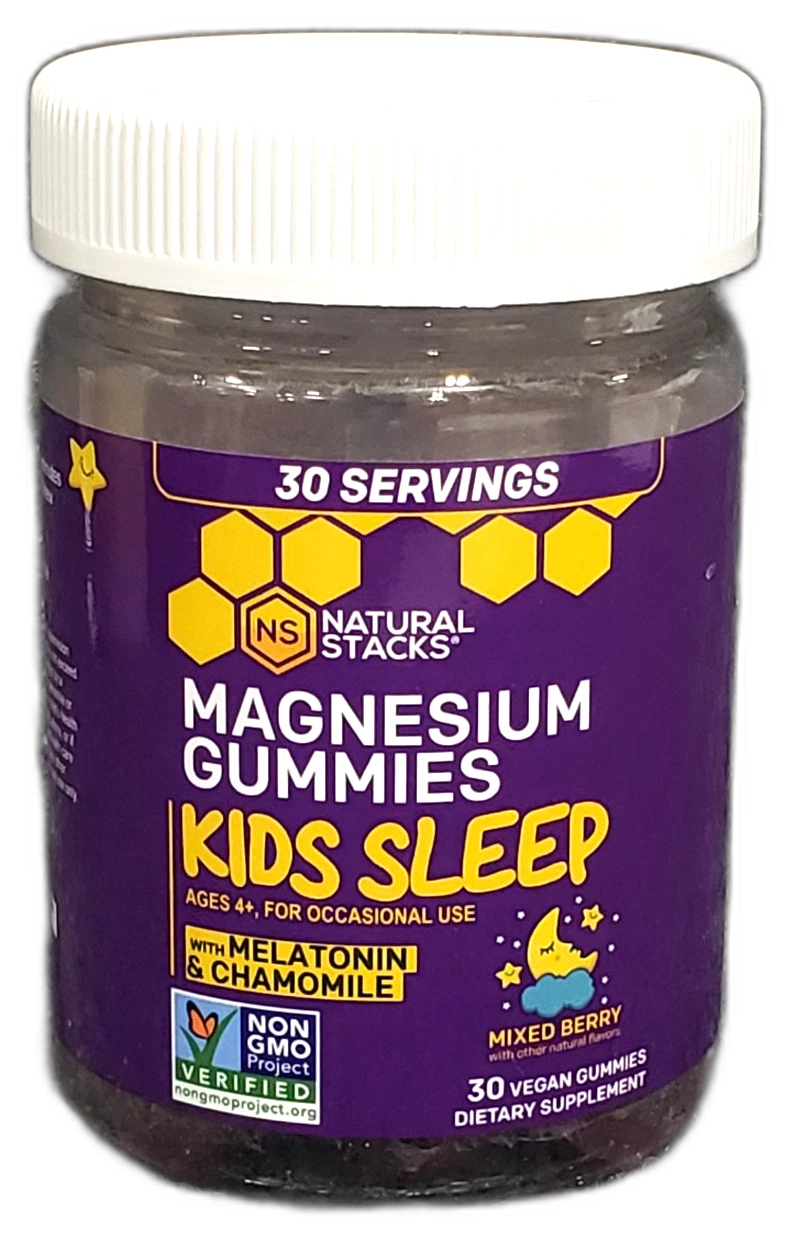 Natural Stacks Magnesium Gummies Kids Sleep 120 Total Exp 02/27 Pack of 4 New