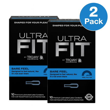 Trojan Ultra Fit Bare Feel Condoms 10 Ct Box New 2 Pack 11/2025 1