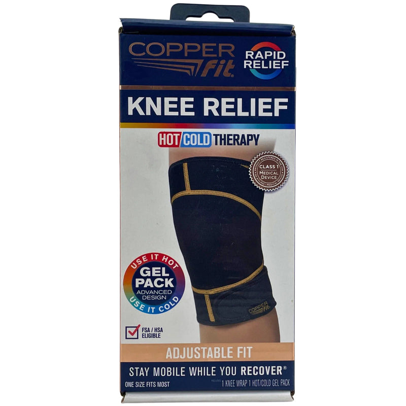 Copper Fit Rapid Relief Knee Relief Hot Cold Therapy Wrap Adjustable Fit Unisex