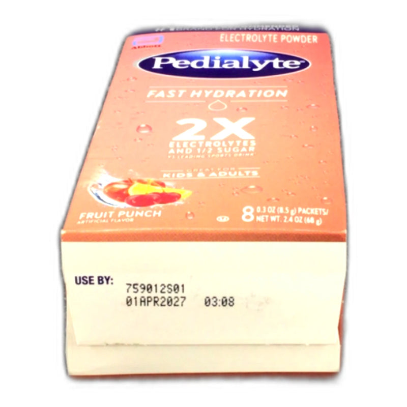 Pedialyte Fast Hydration Powder Packets Fruit Punch 8ct Exp 04/27 Pack of 6 New