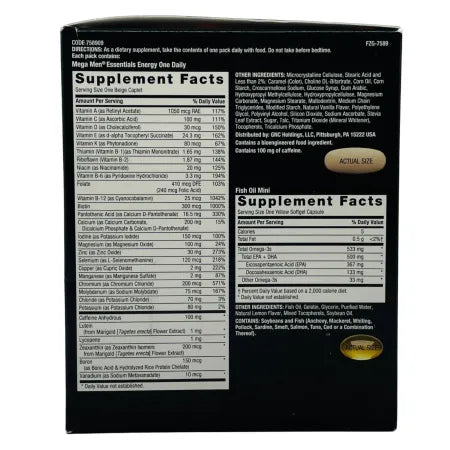 GNC Mega Men Essentials Multivitamin Vitapak 30 Day Supply New Exp 7/26 3