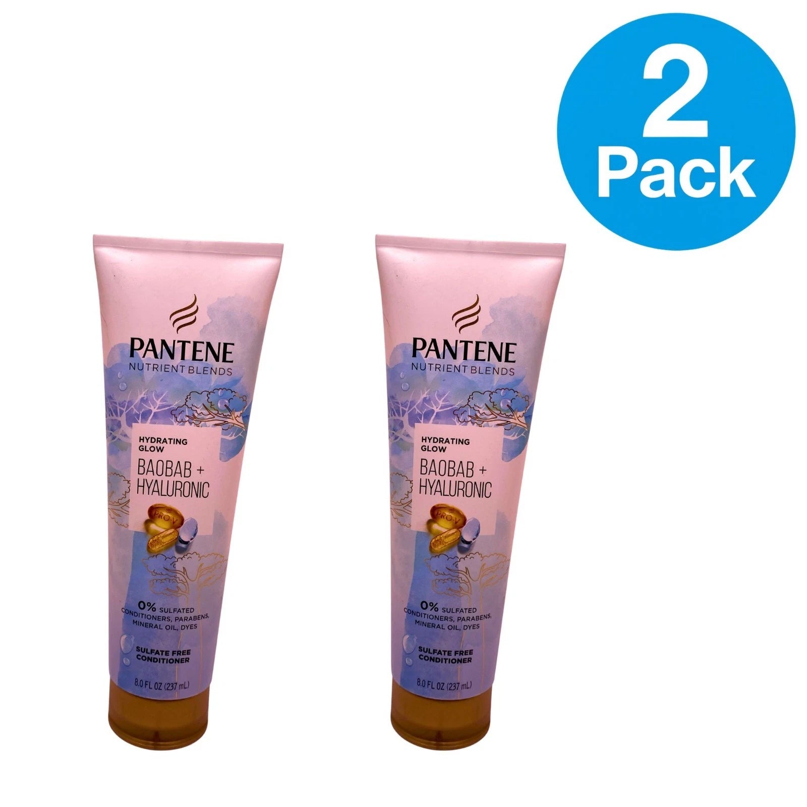 Pantene Nutrient Blends Hydrating Glow Baobab Conditioner 8 Oz 2-Pack New