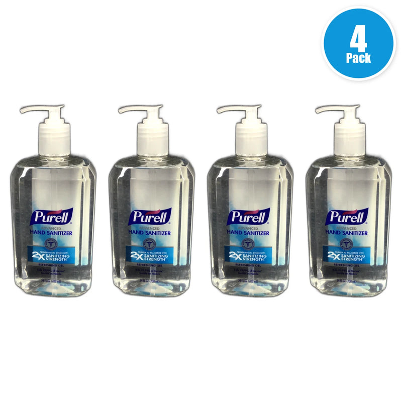 Purell Advanced Hand Sanitizer Refreshing Gel 24oz Pump Exp 08/28 Pack of 4 New