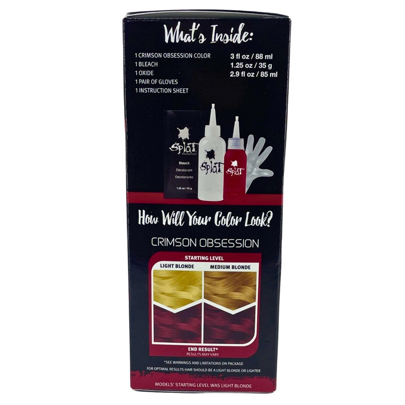 Splat Rebellious Colors Crimson Obsession Semi-Permanent Hair Color Complete Kit