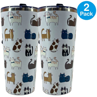 Hydrapeak Stainless Steel Tumbler Cute Cats Pattern Insulated 2 Pack New