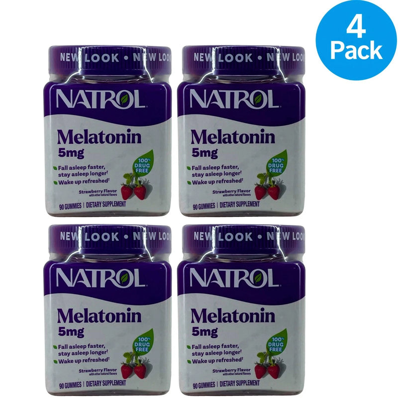 Natrol Melatonin 5mg Strawberry 90 Gummies 4 Pack New