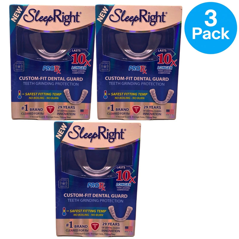 SleepRight ProRx Custom-Fit Dental Guard Teeth Grinding Protection (3 Pack)