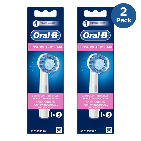 Oral-B Sensitive Gum Care Replacement Brush Heads 3ct 2 Pack New