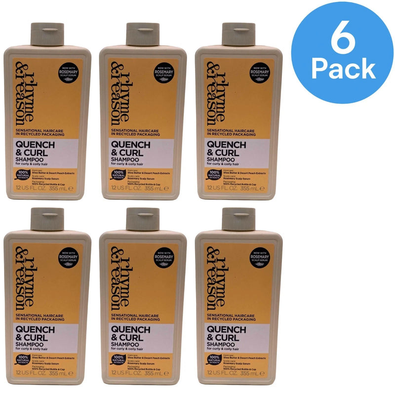 Rhyme & Reason Quench & Curl Shampoo for Curly Coily Hair 12oz 6 Pack Bundle