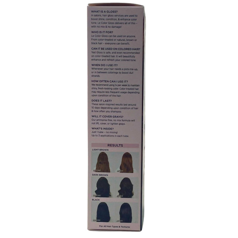 L'Oreal Paris Le Color Gloss One Step Toning Gloss Rich Brunette 4.0oz 3 Pack Ne