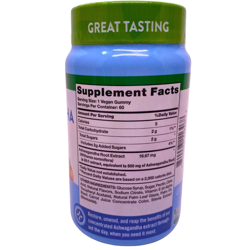 Nature's Truth Restore & Unwind Ashwagandha Gummies 500 mg Equivalent Tropical