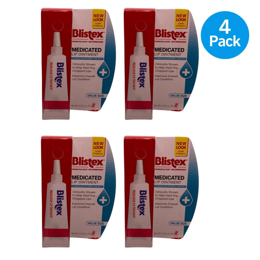Blistex Medicated Lip Ointment Value Size 0.35 oz 4 Pack Lip Care