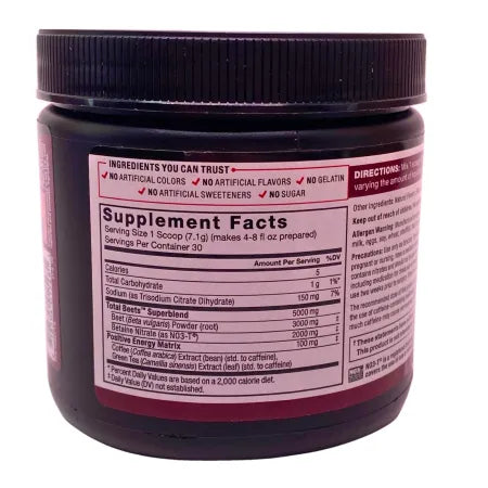 Force Factor Total Beets Energizing Drink Powder - Pomegranate Berry - 7.5 oz