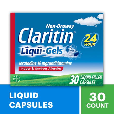 Claritin Allergy Relief Liqui-Gels 24-Hour Non-Drowsy Antihistamine Capsules, Allergy Medicine, 30 Count 1