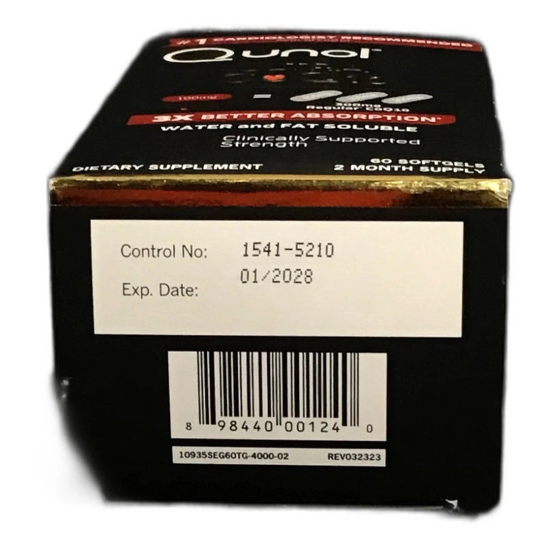Qunol Ultra CoQ10 100mg Clinical Strength Softgels 60ct Ubiquinol Exp 01/28 New