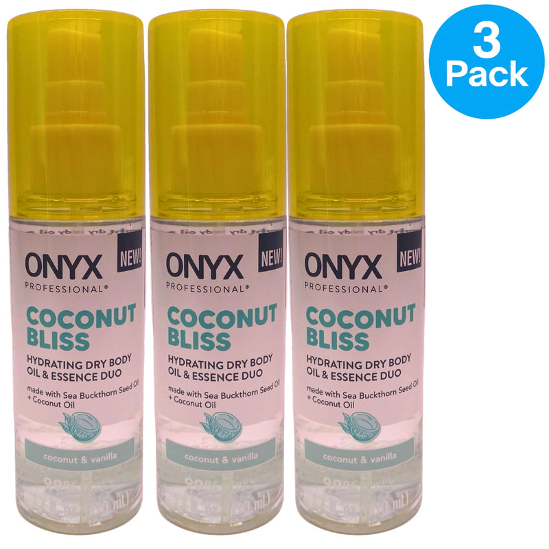 Onyx Professional Coconut Bliss Hydrating Dry Body Oil & Essence Duo 3.7 oz 3 Pa