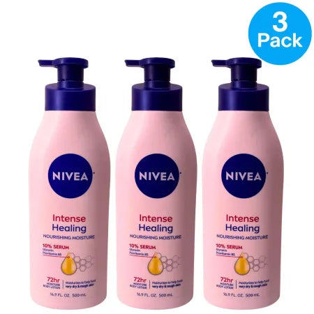 NIVEA Intense Healing Body Lotion 16.9 oz 3 Pack New