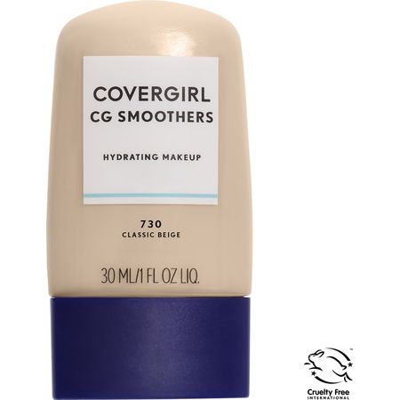 COVERGIRL Smoothers Hydrating Foundation, 730 Classic Beige, 1 fl oz, Hydrating Foundation, Cruelty Free Foundation, Liquid Foundation, Cream Foundation, Moisturizing Foundation