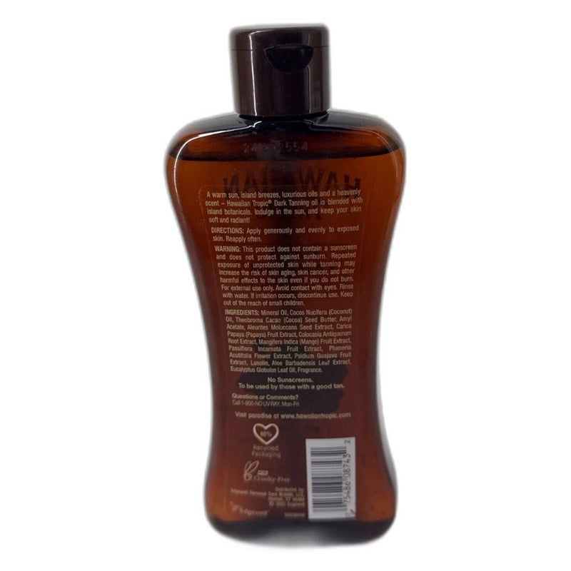 Hawaiian Tropic Dark Tanning Oil 8 Fl Oz Moisturizing Body Oil Pack of 2 New
