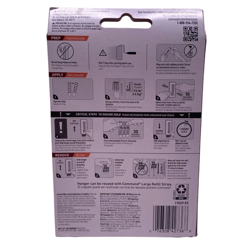 Command Folding Clothes Hanger 7.5lb 4 Pack New