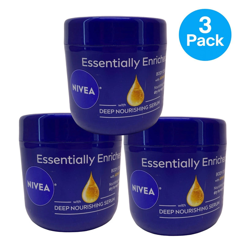 NIVEA Essentially Enriched Body Cream 13.5 oz 3 Pack New