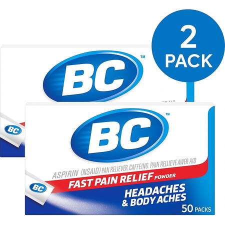 BC Powder Pain Relief 50ct 2 Pack Headaches Body Aches New 11/2025