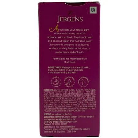 Jergens Melanin Glow Moisturizing Face Glow Enhancer 2 fl oz 4 Pack Bundle