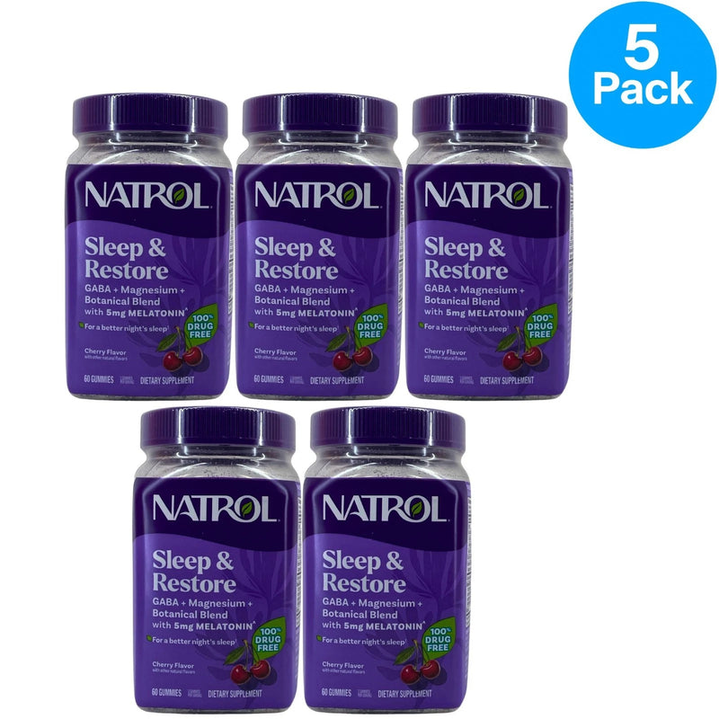 Natrol Sleep & Restore Gummies 60 Count 5 Pack New Exp 02/2027