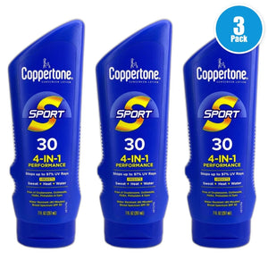 Coppertone SPORT Sunscreen Lotion Broad Spectrum SPF 30 Exp 01/27 Pack of 3 New