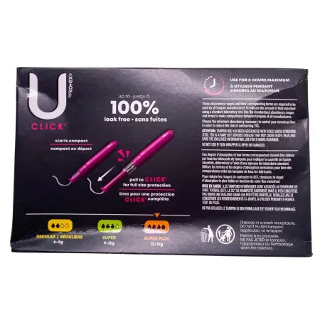 U by Kotex Click Tampons Super Plus 45 Ct Unscented 4 Pack New