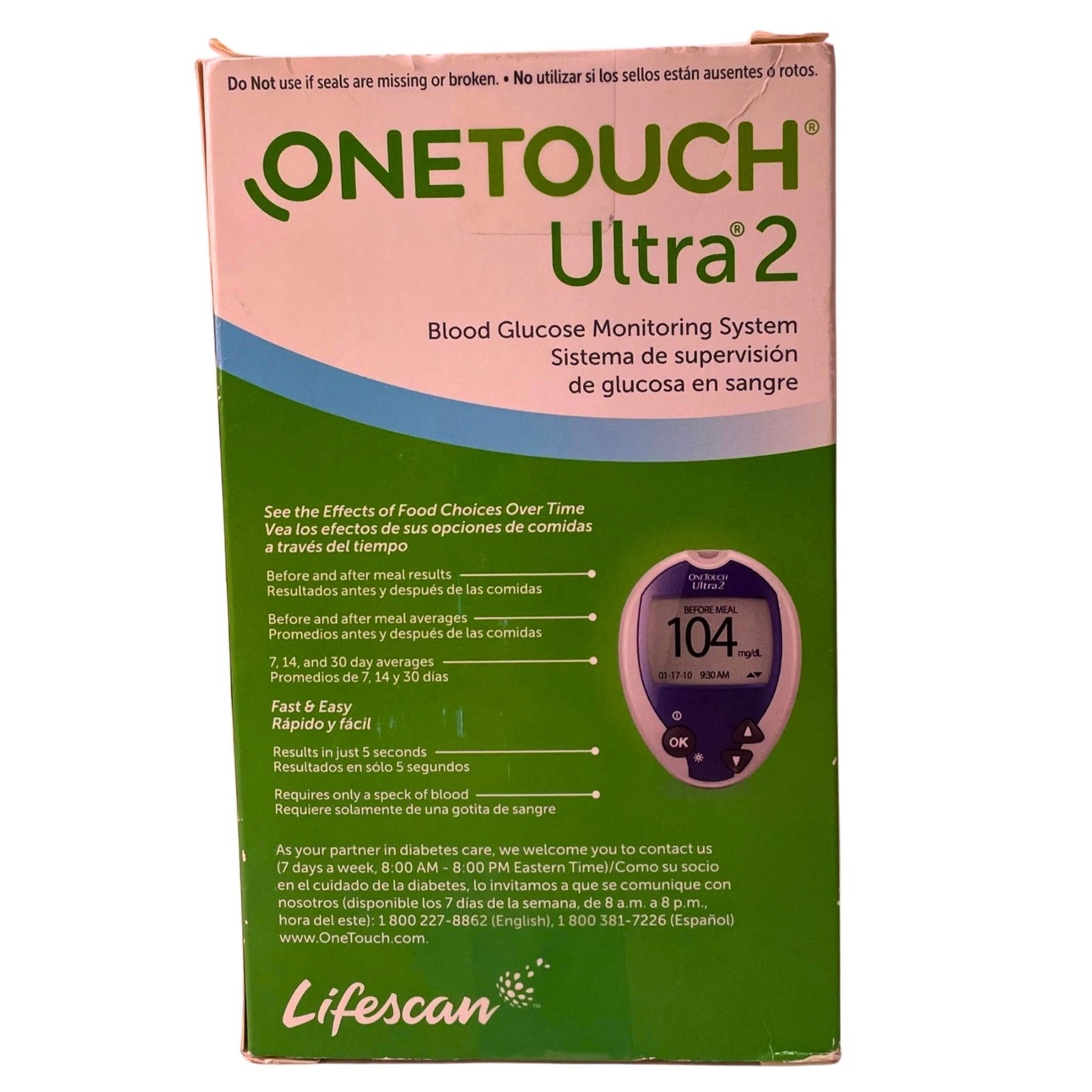OneTouch Ultra 2 Blood Glucose Monitoring System Kit 2 Pack Exp 2026-05-31