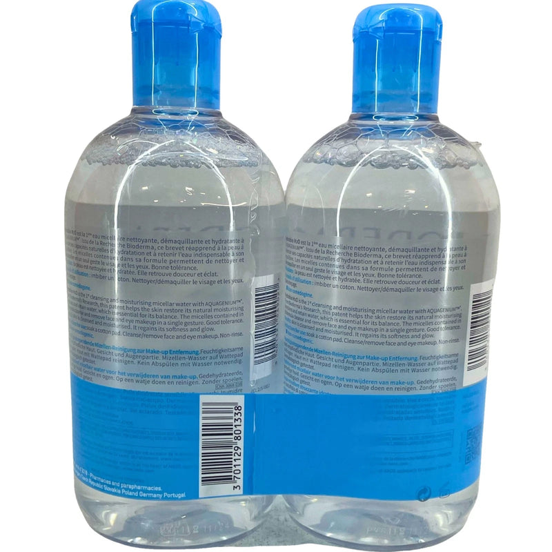 Bioderma Hydrabio H2O Micellar Water Cleansing Solution Dehydrated Skin 500 mL T