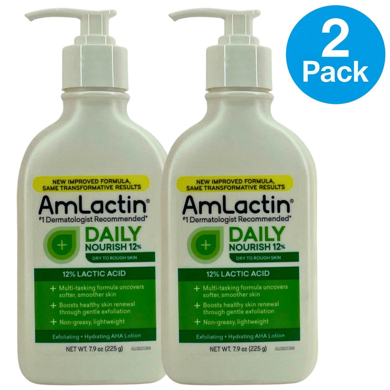 AmLactin Daily Nourish 12% Lactic Acid Lotion Dry Rough Skin 7.9oz 2 Pack New