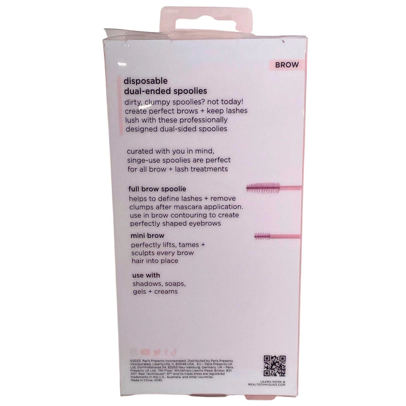 Real Techniques Disposable Dual-Ended Spoolies Brow Tools 45 Count 3 Pack New