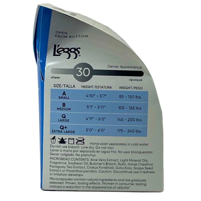 L'eggs Sheer Energy Cellulite Smoothing Light Support Tights Jet Black Size Q+ 3