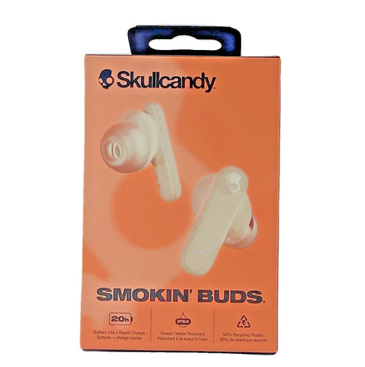 Skullcandy Smokin' Buds True Wireless Earbuds IPX4 Water Resistant in Bone Grey color