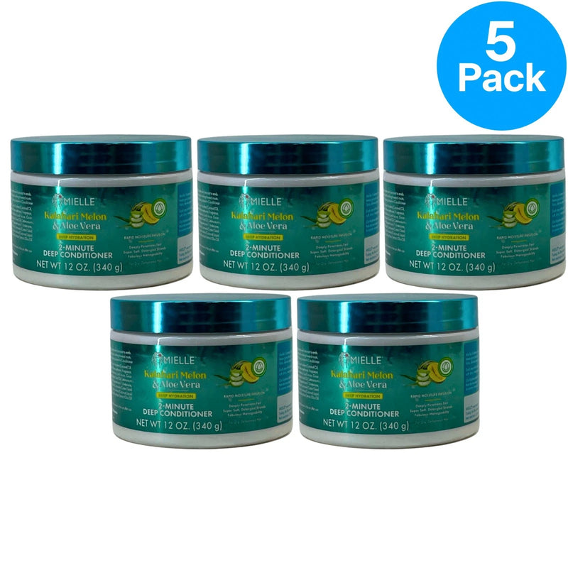 Mielle Organics Kalahari Melon & Aloe Vera 2-Minute Deep Conditioner 5 Pack New