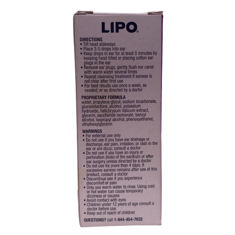 LIPO Ear Wax Cleansing Aid 0.5 fl oz 4 Pack New