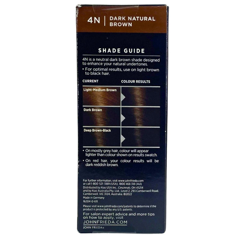 John Frieda Precision Foam Colour 4N Dark Natural Brown 3 Pack New